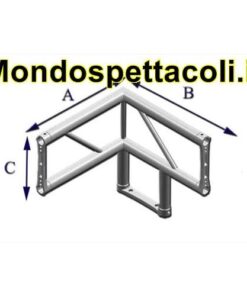 Angolo 90° a 3 vie verticale - destro P25