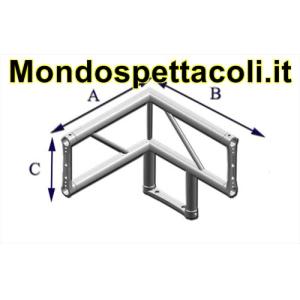 Angolo 90° a 3 vie verticale - destro P25