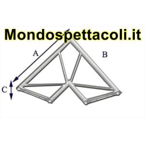 P25L - Angolo sezione piana da 25cm 60° a 2 vie orizzontale