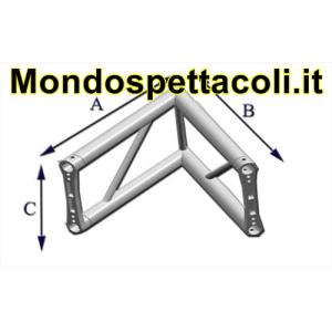 P25L - Angolo sezione piana da 25cm Angolo 60° a 2 vie verticale