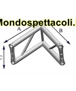 P30L - Angolo sezione piana da 29cm Angolo 60° a 2 vie verticale