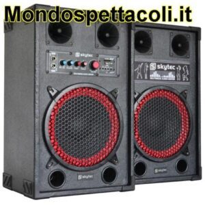 Coppia casse amplificate da 10" 2 x 300 watt con USB e SD