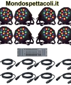 Kit 8 fari led centralina dmx e cavi