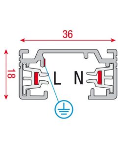 1-Phase Track 1000 mm Nero - (RAL9004)