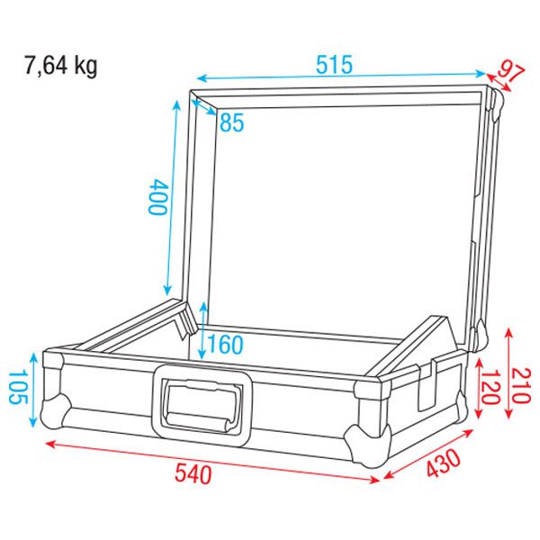 19" Mixer case 8U 19", 7,64 kg