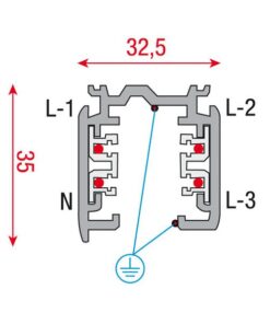 3-Phase Track 1000 mm Nero (RAL9004)