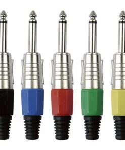 6.3 mm Jackplug Mono, Nickel housing Cappuccio finale nero