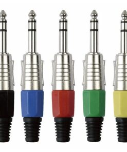 6.3 mm Jackplug Stereo, Nickel housing Cappuccio finale nero