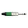 6.3 mm Jackplug Stereo, Nickel housing Cappuccio finale verde
