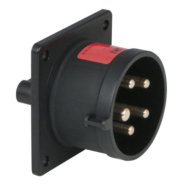 CEE 16A 400V 5p Socket Male Nero, IP44