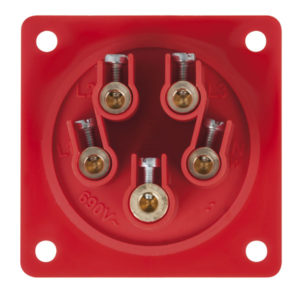 CEE 16A 400V 5p Socket Male Rosso, IP44