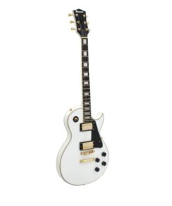 DIMAVERY LP-520 E-Guitar, white/gold