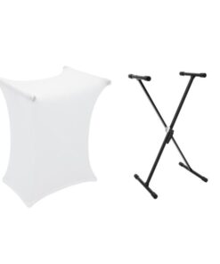 DIMAVERY Set SVT-1 Keyboard Stand + Cover white