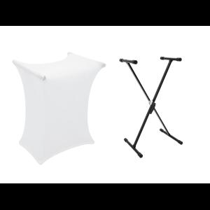 DIMAVERY Set SVT-1 Keyboard Stand + Cover white