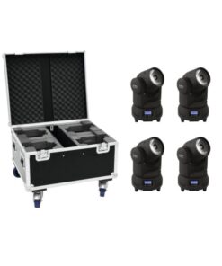 EUROLITE Set 4x LED TMH-X1 Moving-Head Beam + Case