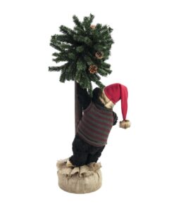 EUROPALMS Christmas bear, with fir, 105cm