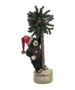 EUROPALMS Christmas bear, with fir, 105cm