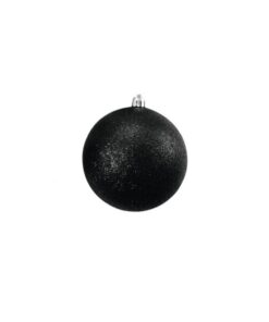 EUROPALMS Deco Ball 10cm, black, glitter 4x