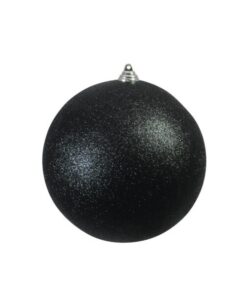 EUROPALMS Deco Ball 20cm, black, glitter