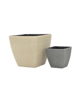 EUROPALMS Deco cachepot STONA-41, rectangular,beige