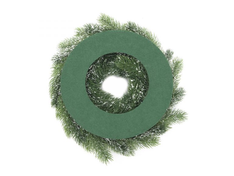 EUROPALMS Fir wreath, snowy, PE, 45cm