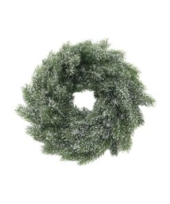 EUROPALMS Fir wreath, snowy, PE, 45cm