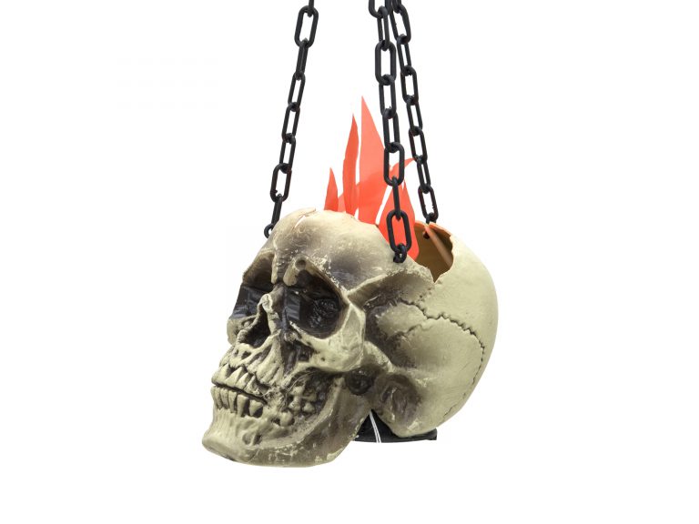 EUROPALMS Halloween Flaming Skull, 45x21x15cm