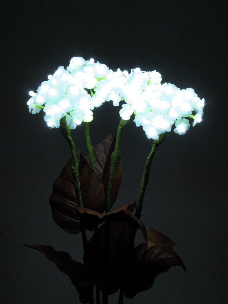 EUROPALMS Hydrangea, white, with flowers, 100 LEDs