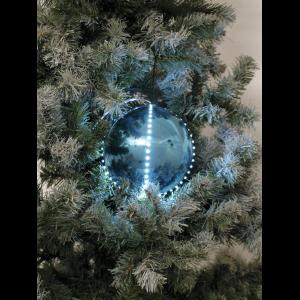 EUROPALMS LED Snowball 15cm, ice blue