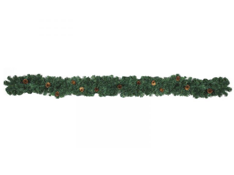 EUROPALMS Noble pine garland with fir cones, 270cm