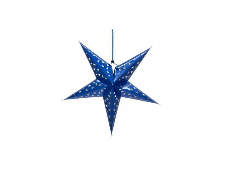 EUROPALMS Star Lantern, Paper, blue, 40 cm