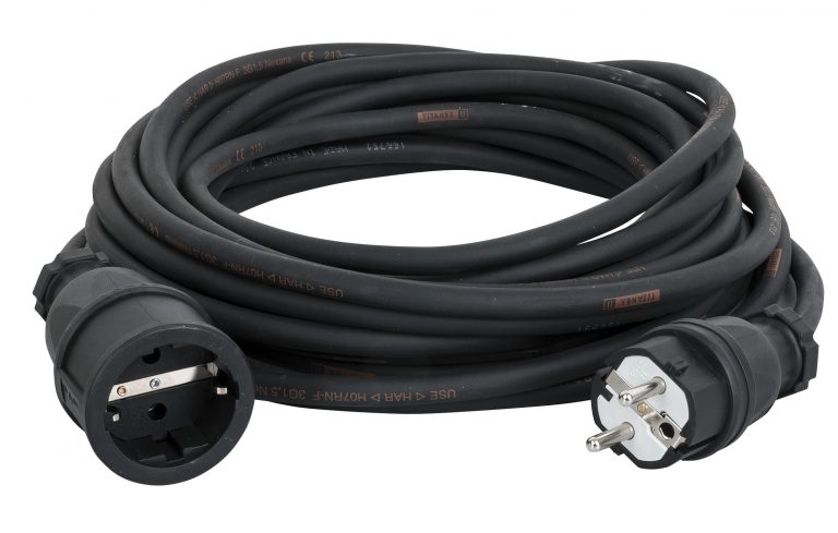 Ext. Cable Schuko/Schuko Titanex with PCE 15m 3 x 1.5mm Titanex con ABL