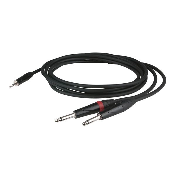 FLX31 - stereo mini Jack > 2 mono Jack L/R corpo jack a incasso, 3m