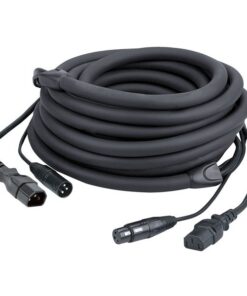 FP12 - IEC/XLR M - IEC/XLR F 3 m DMX / Alimentazione, rivestimento nero
