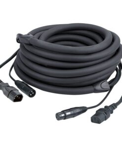 FP12 - IEC/XLR M - IEC/XLR F 6 m DMX / Alimentazione, rivestimento nero