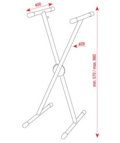 Keyboard Stand Ergo1 Acciaio 570-980mm carico massimo 30Kg