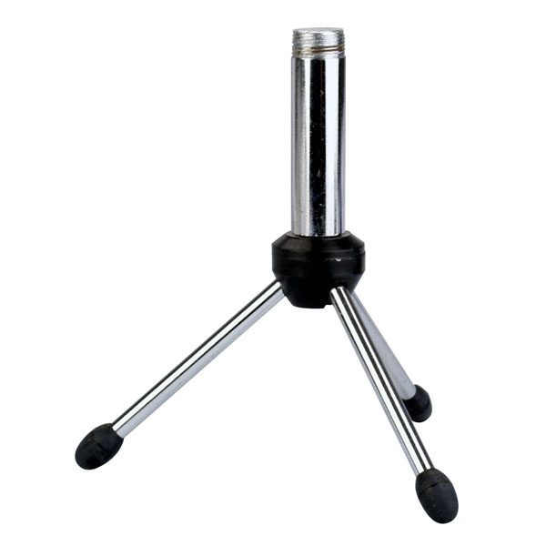 Mini Desk Mic. Stand Cromo, 15 cm