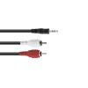 OMNITRONIC Adaptercable 3.5 Jack/2xRCA 3m bk