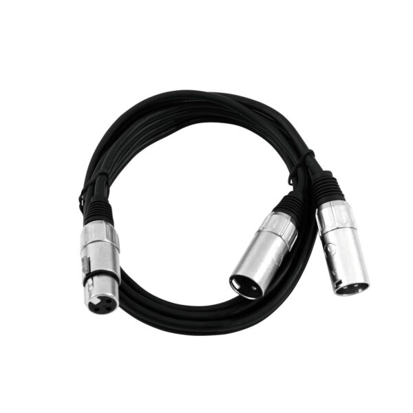 OMNITRONIC Adaptercable XLR(F)/2xXLR(M) 0,5m bk