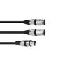 OMNITRONIC Adaptercable XLR(F)/2xXLR(M) 1.5m bk