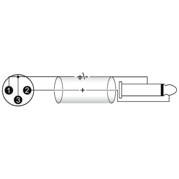 OMNITRONIC Adaptercable XLR(M)/Jack mono 10m bk