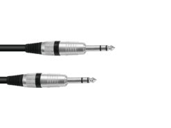 OMNITRONIC Jack cable 6.3 stereo 0,5m bk ROAD