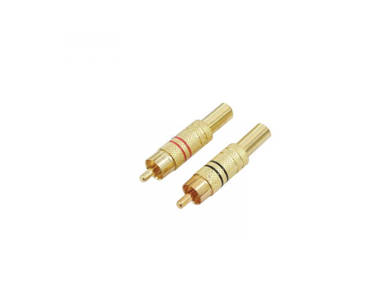 OMNITRONIC RCA plug gold-plated 5.4mm rd/bk 2x