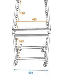 OMNITRONIC Rack Stand 12U/10U adjustable on Wheels