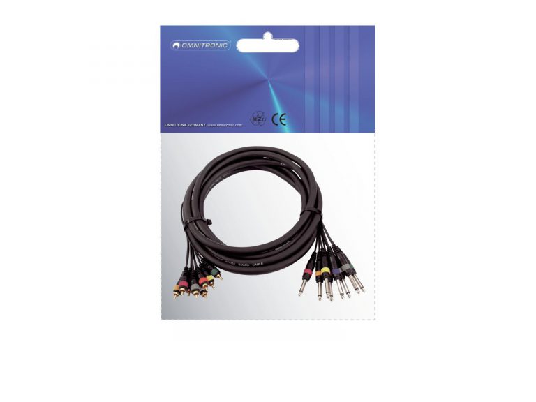 OMNITRONIC Snake cable 8xRCA/8xJack mono 6m