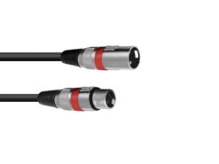 OMNITRONIC XLR cable 3pin 10m bk/rd