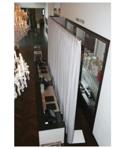 P&D Curtain - Medium Gloss Satin Con pieghe, 300(l) x 300(h)cm, 300 Gram/M2, Bianco