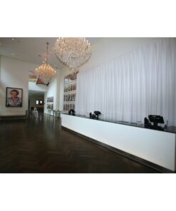 P&D Curtain - Medium Gloss Satin Con pieghe, 300(l) x 300(h)cm, 300 Gram/M2, Bianco