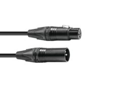 PSSO DMX cable XLR 3pin 10m bk Neutrik black connectors
