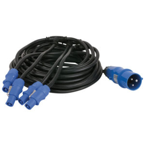 Power Cable CEE - Powercon 12mtr, 4 uscite Powercon